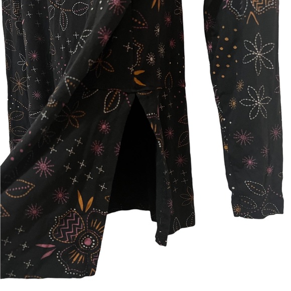 Gudrun Sjoden Black Floral Top Shirt Blouse Women’s S Side Slits - Picture 3 of 6